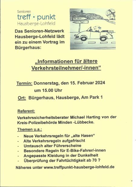 Informationen für ältere Verkehrsteilnehmer/-innen